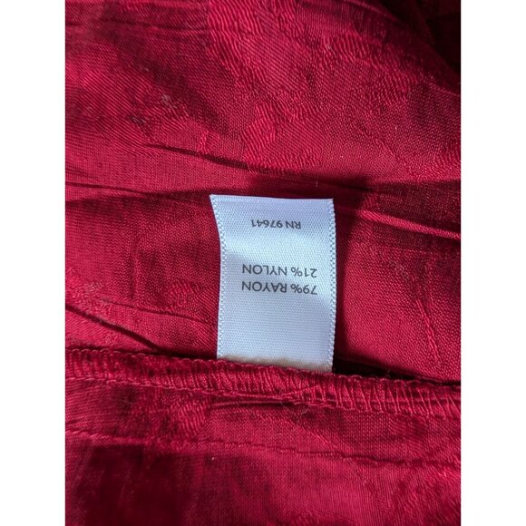 J. Jill Womens Red Textured Button-Up Blouse XL Long Sleeve - Picture 5 of 8